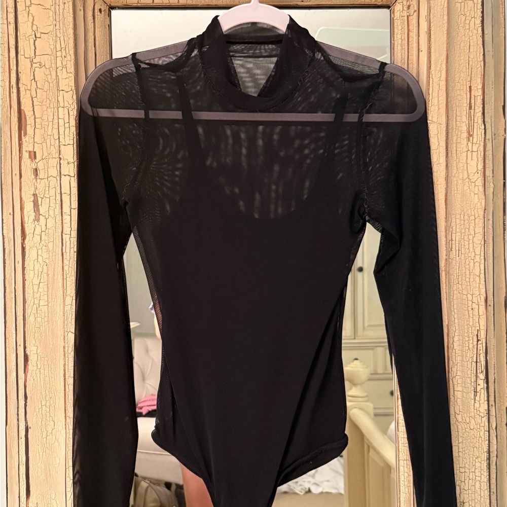 Hollister Black Fitted Long Sleeve Bodysuit